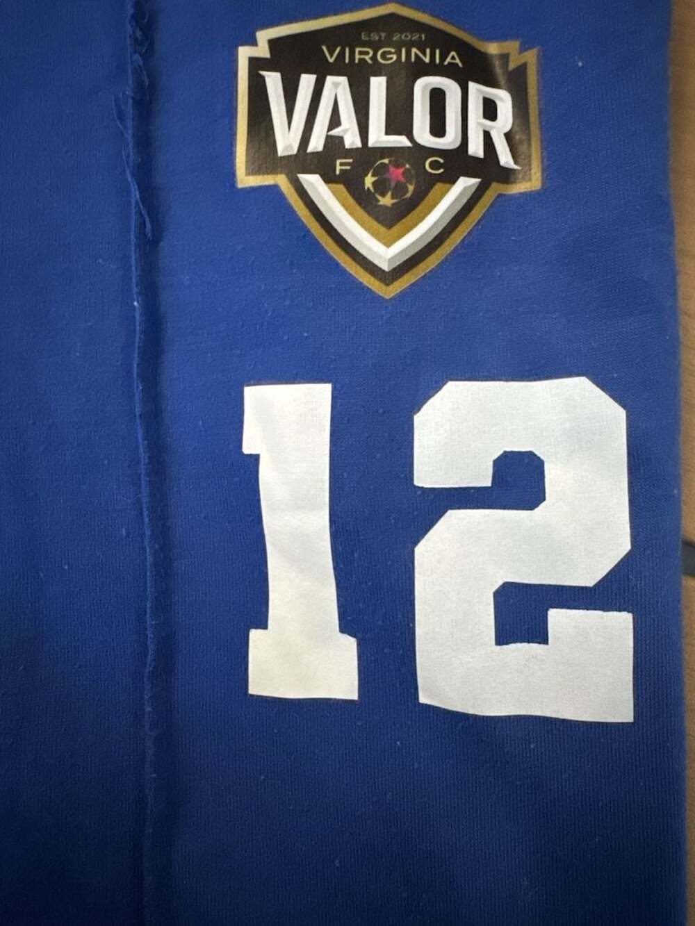Valor FC Virginia Soccer Club Number 12 Blue Sweatpants
